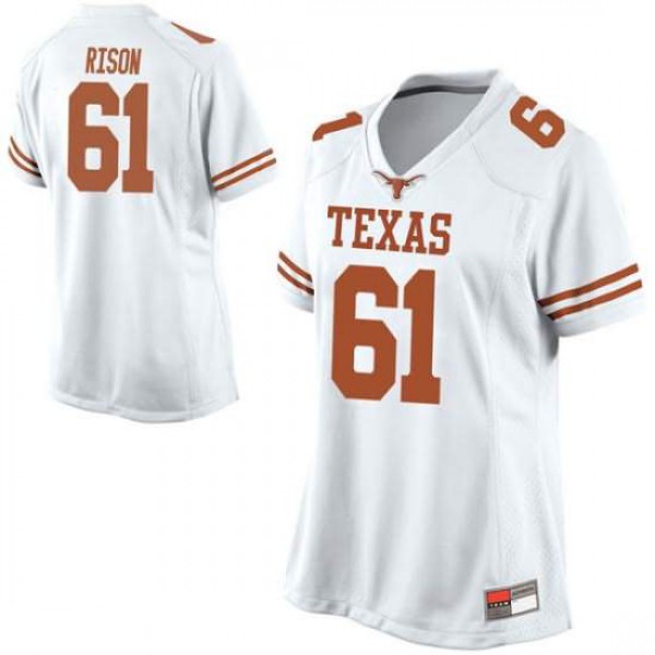 Womens University of Texas #61 Ishan Rison Replica Stitched Jersey White